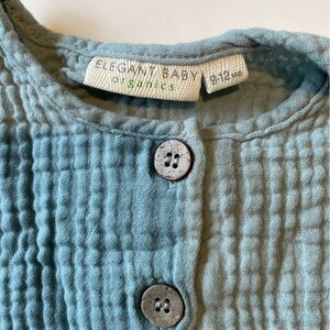 Moss Green Elegant Baby Muslin Romper